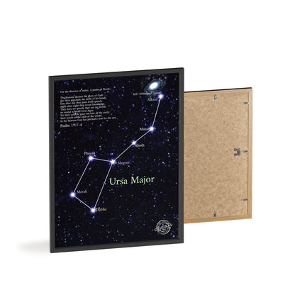 Ursa Major Constellation Star Map Poster with Wooden Frame — Astrology Wall Art