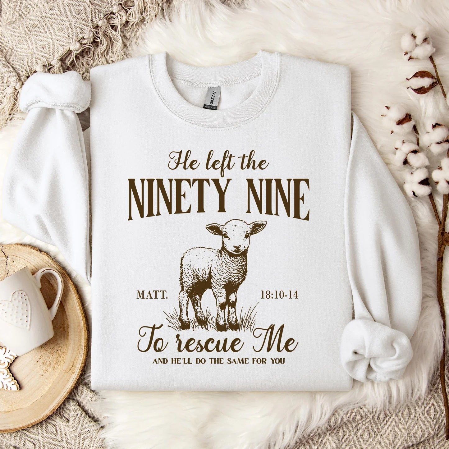 Unisex "He Left The 99 To Rescue Me" Long Sleeves Sweater