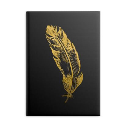 Gold Feather Hardcover Journal