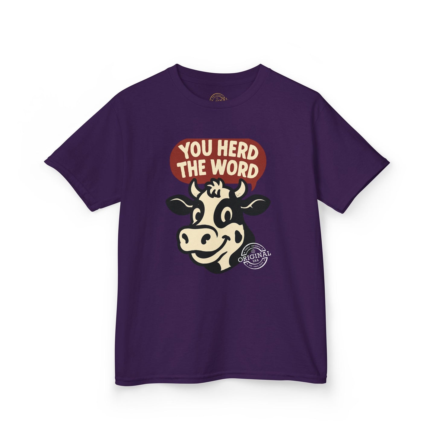 Kids T‑Shirt — 'You Herd the Word' Cow Front & 'Faith Over Fear' Farm Graphic