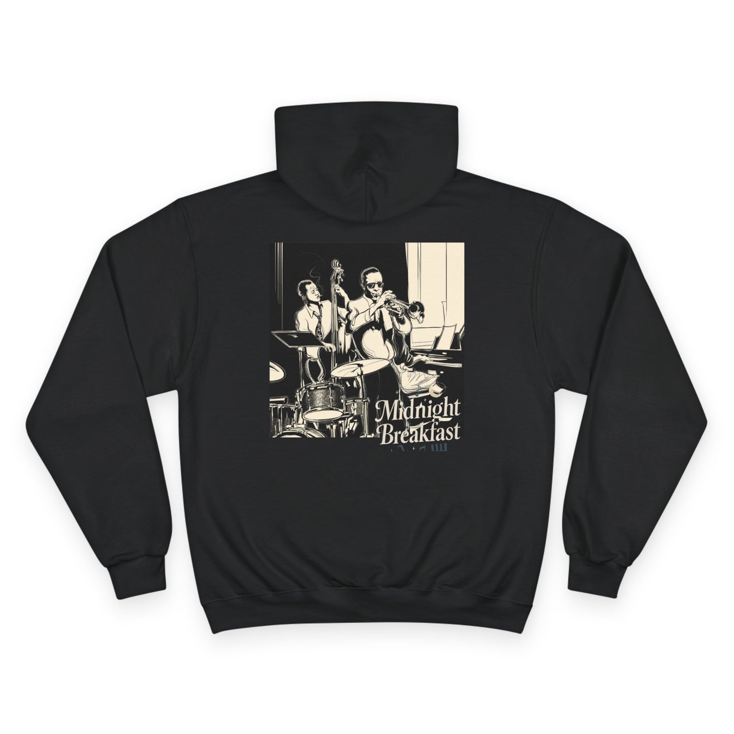 Vintage Jazz 'Midnight Breakfast' Hoodie — Retro Graphic Pullover
