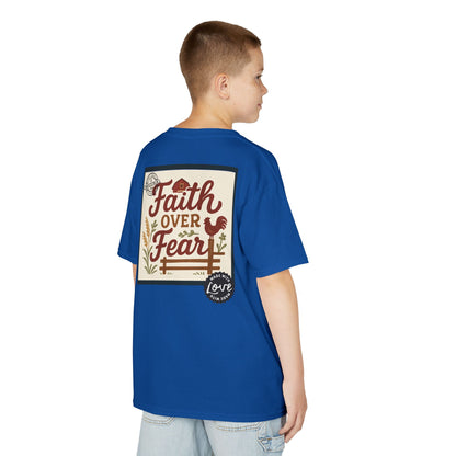 Kids T‑Shirt — 'You Herd the Word' Cow Front & 'Faith Over Fear' Farm Graphic