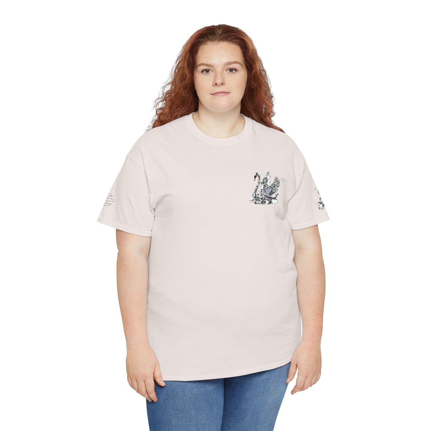 Embroidered Swan Tee — Elegant Swan Embroidery Graphic T-Shirt