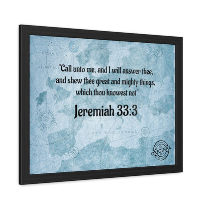 Jeremiah 33:3 Framed Poster — Inspirational Scripture Wall Art