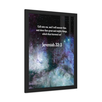 Jeremiah 33:3 Framed Poster — Inspirational Scripture Wall Art