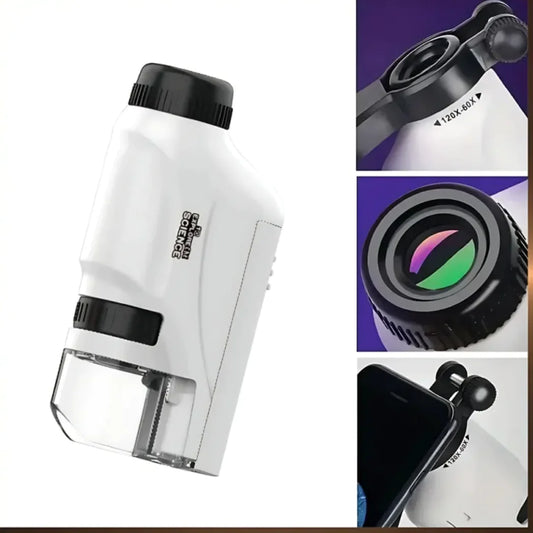 Pocket Microscope with LED for Kids