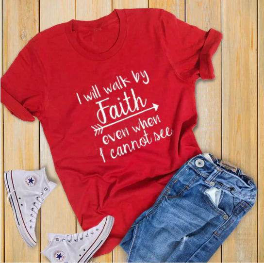 Unisex Will Walk By Faith Graphic T-Shirt