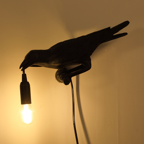 Unique Black & White Bird Shape Table & Wall Lamp