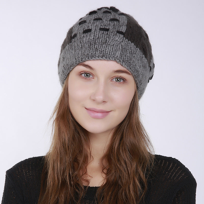 Wool Hat, Rabbit Fur Hat, Vintage Patch Hat