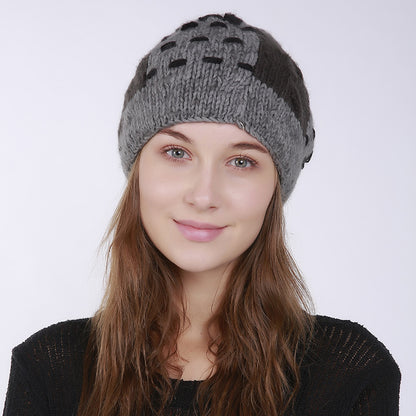 Wool Hat, Rabbit Fur Hat, Vintage Patch Hat