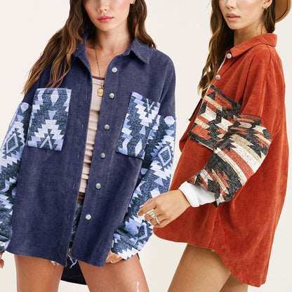 Women's Corduroy Fall Winter Cowboy Coat