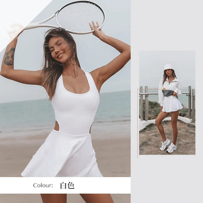 All-in-One Women's Tennis & Yoga Outdoor Fitness Suit
