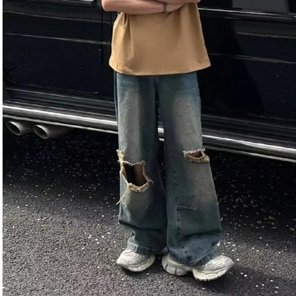 Men's Distressed Ripped Wash Jeans