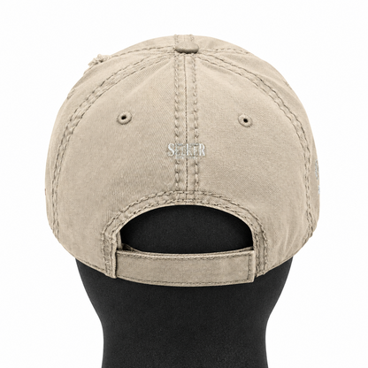 Seeker Embroidered Distressed Dad Hat — Vintage Faith Baseball Cap