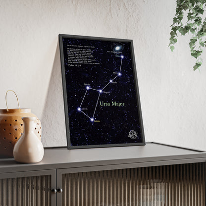 Ursa Major Constellation Star Map Poster with Wooden Frame — Astrology Wall Art