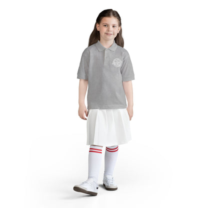 Youth Polo Shirt with 'Original' Vintage Stamp Logo — Kids School Uniform / Casual