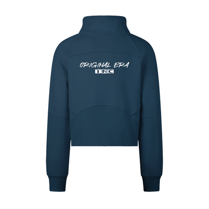 Accent Gold Cropped Half-Zip Sweatshirt