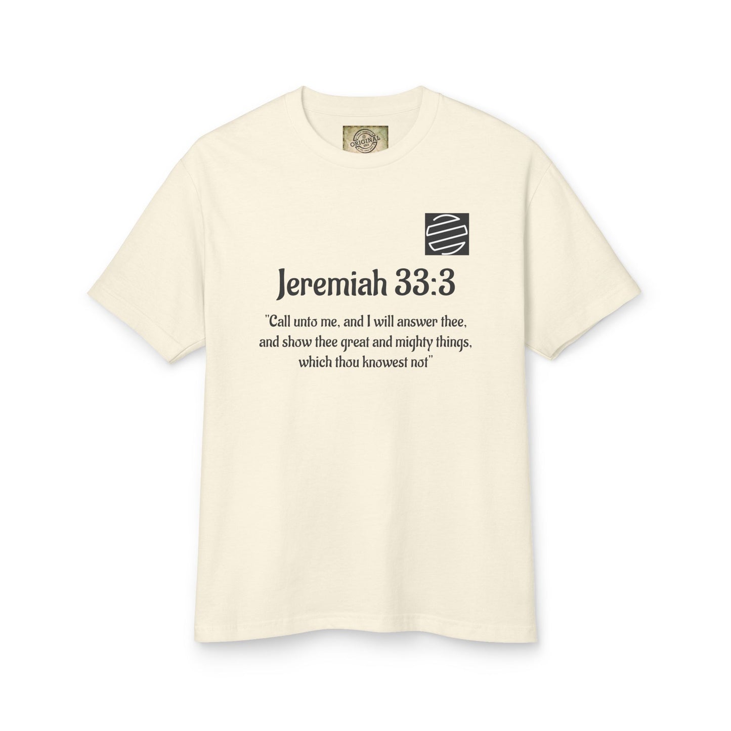 Jeremiah 33:3 Scripture Tee — 'Call unto me...' Faith Graphic T-Shirt