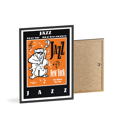 Jazz Poster with Wooden Frame — New Orleans/New York Music Print