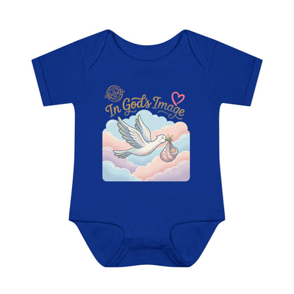 Infant Bodysuit — "In God's Image" Stork Baby Onesie