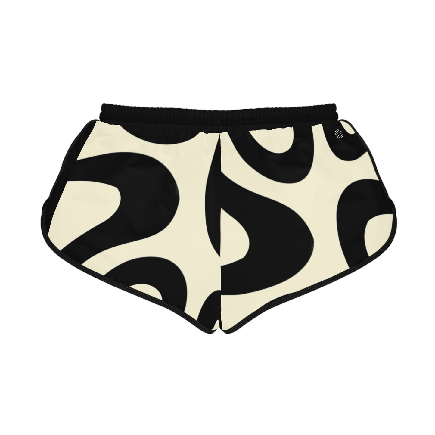 Women's Retro Black & Cream Swirl Relaxed Shorts