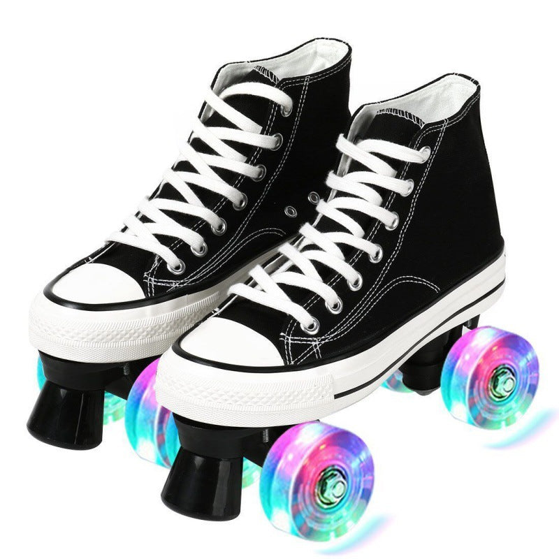 Unisex Canvas Quad Roller Skates For Men And Women