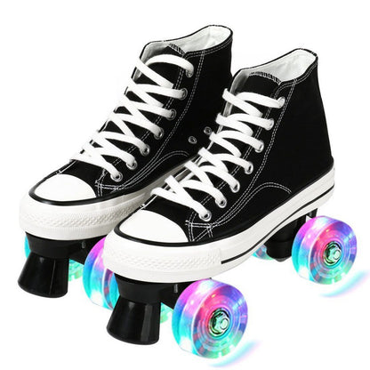 Unisex Canvas Quad Roller Skates For Men And Women