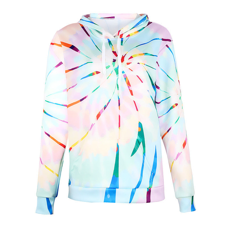 Women's Loose Tie-dyed Printed Hoodie