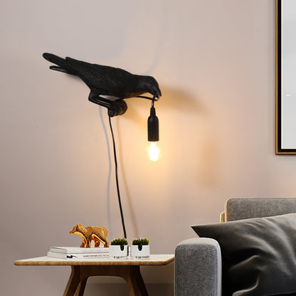 Unique Black & White Bird Shape Table & Wall Lamp