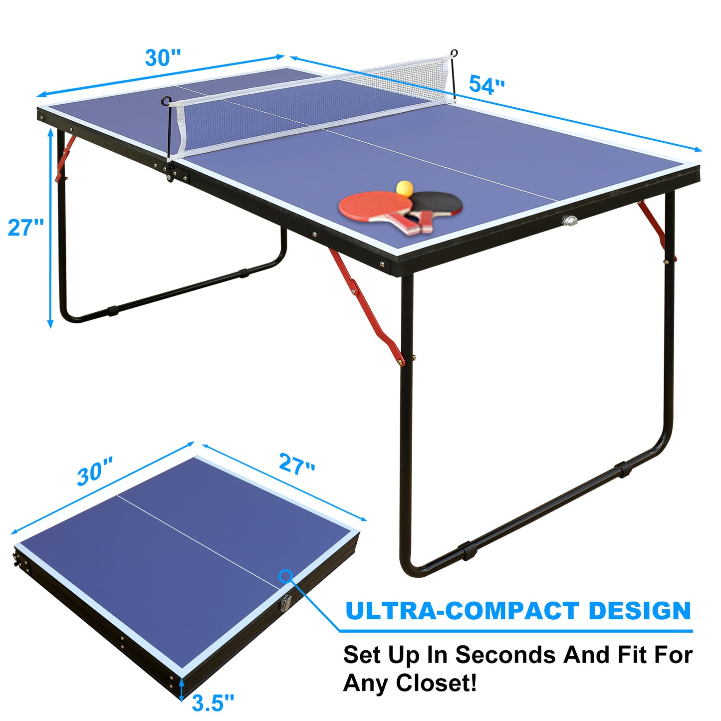 Portable Folding Table Tennis Set