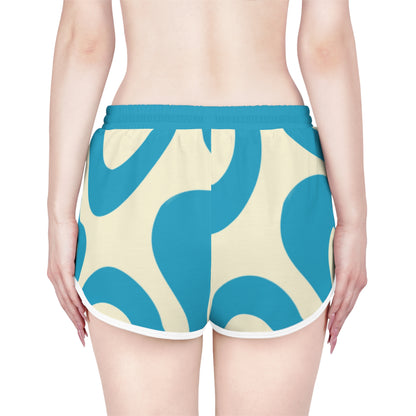 Women's Retro Blue Wave Relaxed Shorts
