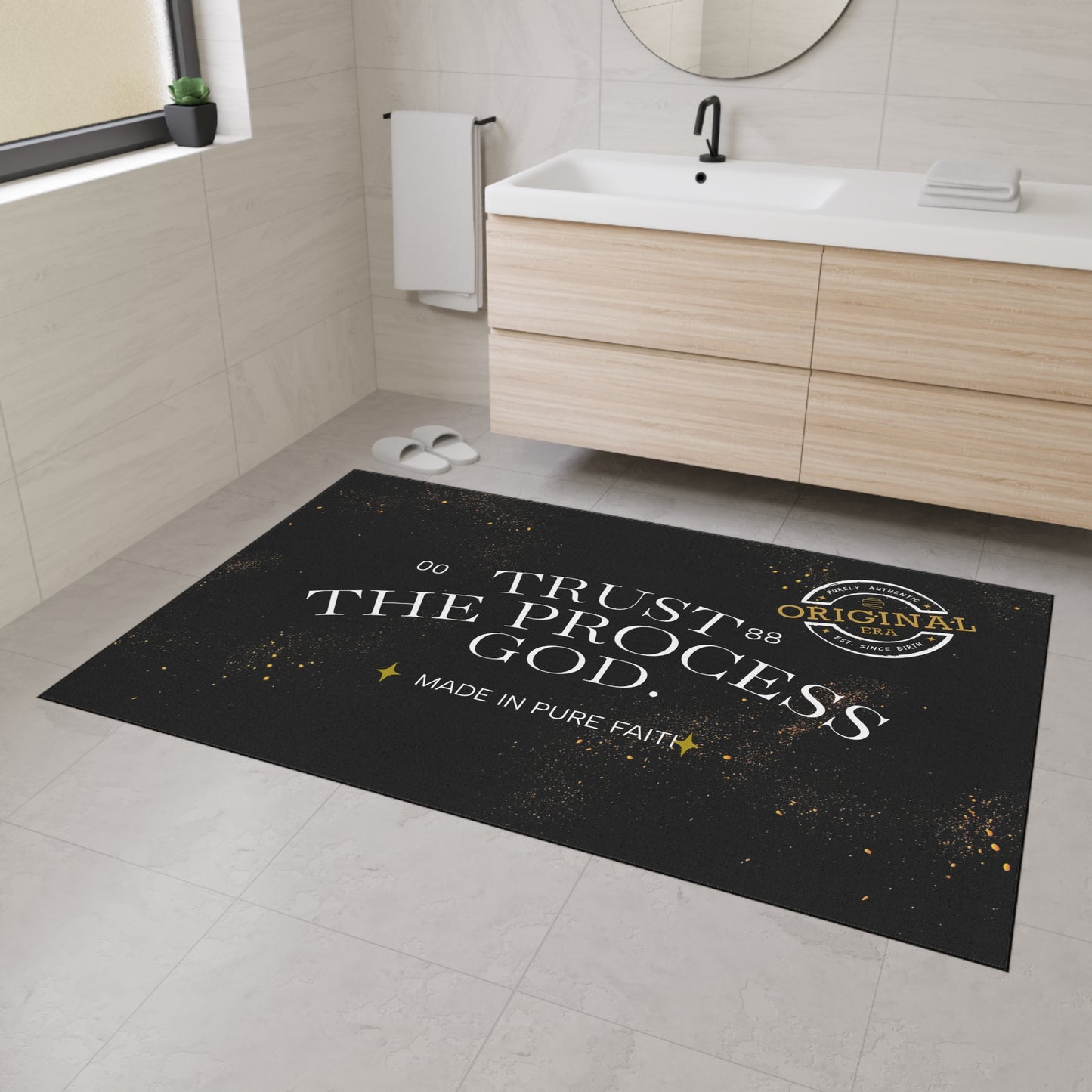 Heavy Duty Floor Mat with Inspirational Design - Trust the Process, Non-Slip Area Rug, Motivational Home Decor, Faith-Based Welcome [...]