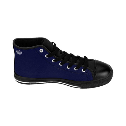 \Women's Classic High-Top Sneakers — Blue Retro 'Original' Logo Canvas