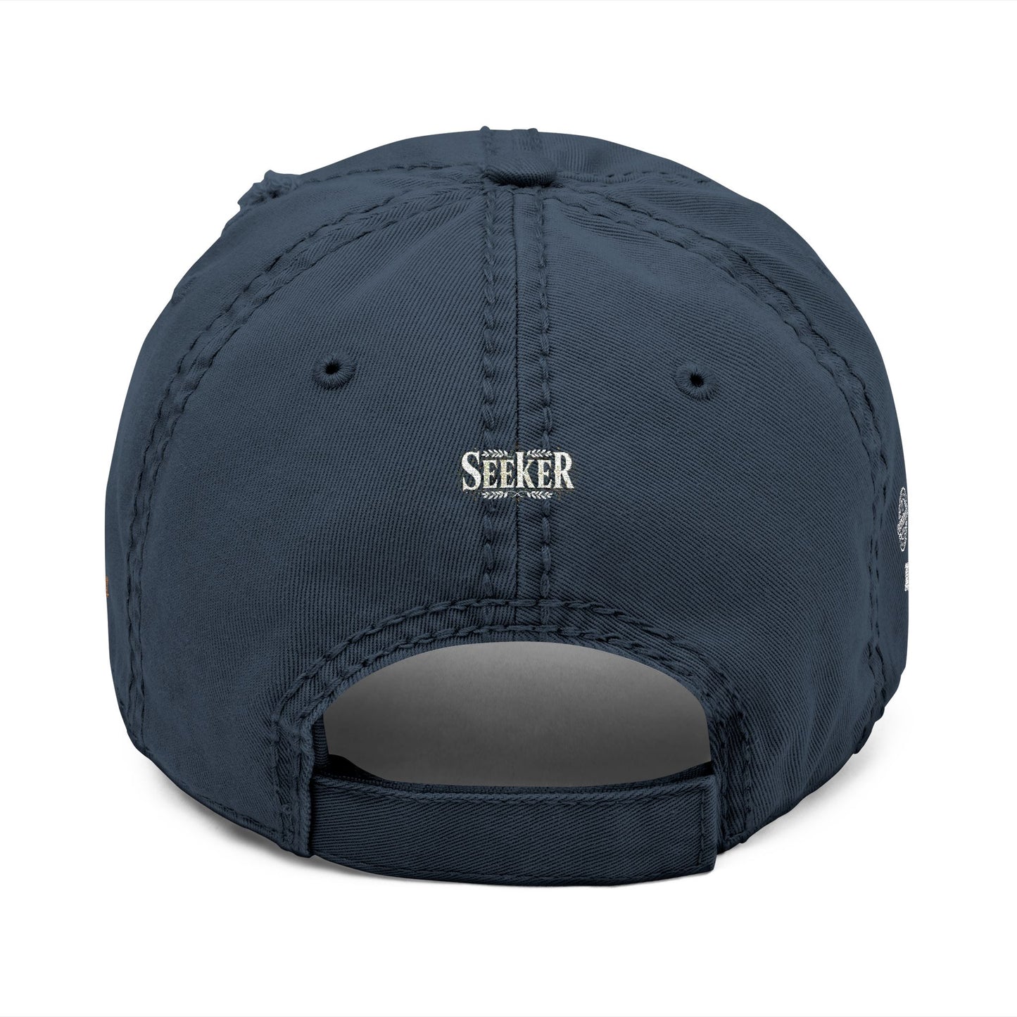 Seeker Embroidered Distressed Dad Hat — Vintage Faith Baseball Cap