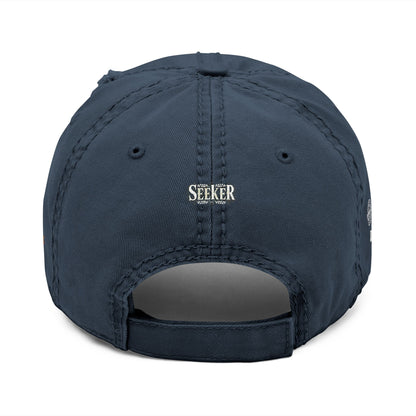 Seeker Embroidered Distressed Dad Hat — Vintage Faith Baseball Cap