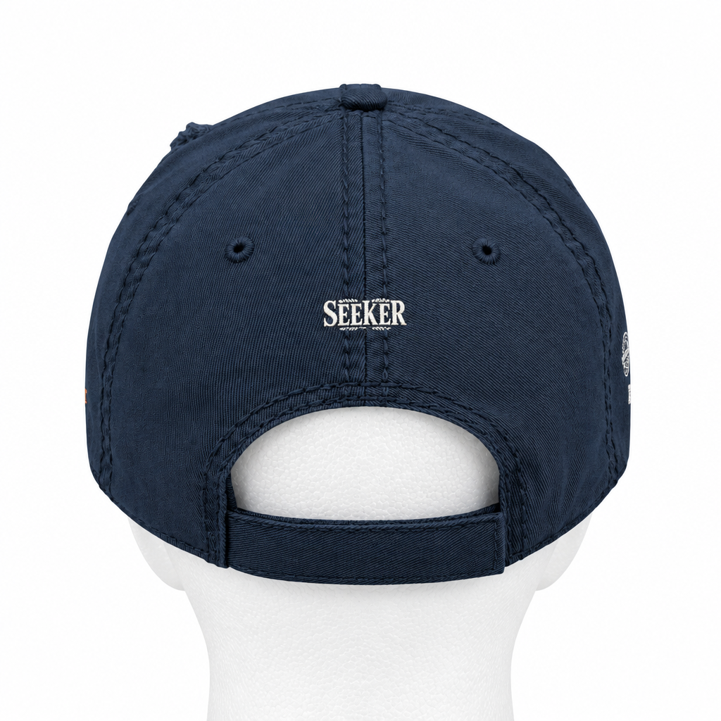 Seeker Embroidered Distressed Dad Hat — Vintage Faith Baseball Cap