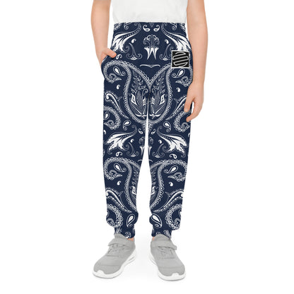 Kids Navy & White Joggers — Youth Sweatpants