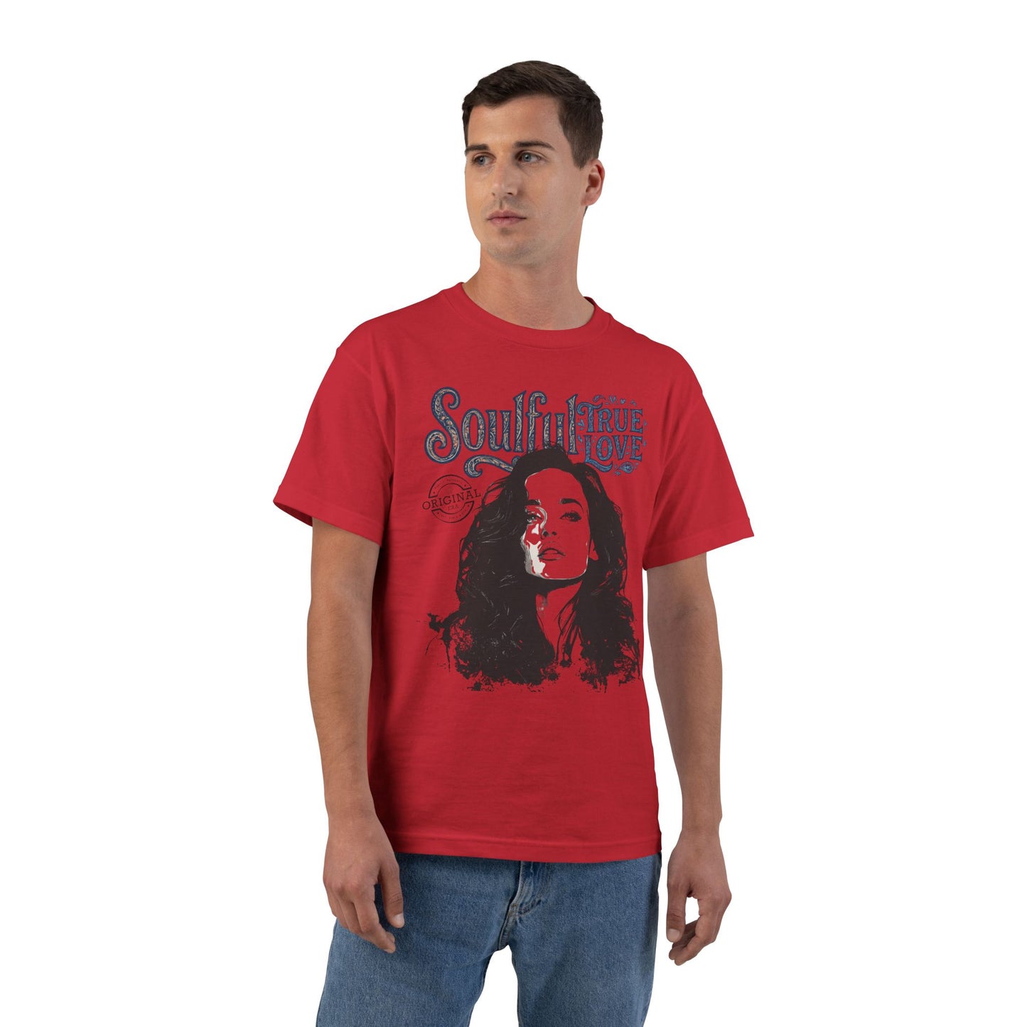 Soulful True Love Portrait T-Shirt — Romantic Couple Graphic Tee