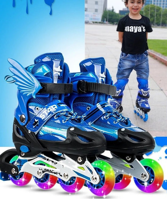 Children's Unisex Adjustable Inline Skates with Flashing Wheels