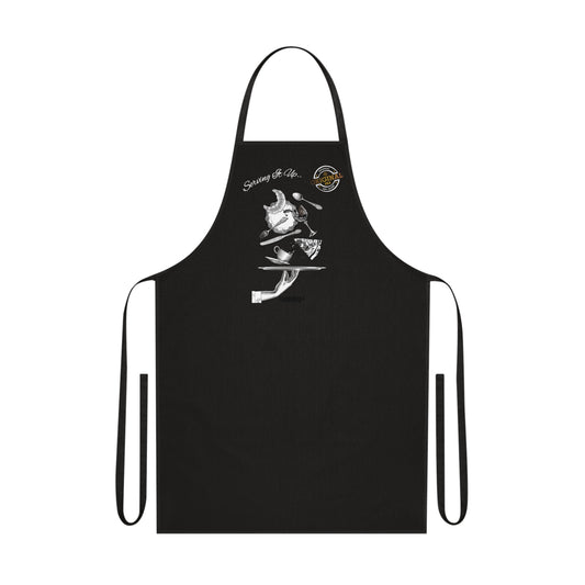 Black Cotton Apron — 'Savoring the Slice' Pizza Chef Apron