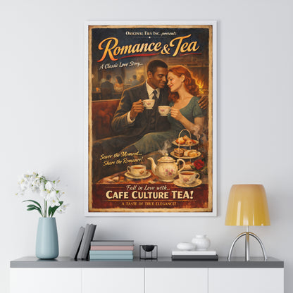 Romance & Tea Vintage Poster — Cafe Culture Tea Wall Art