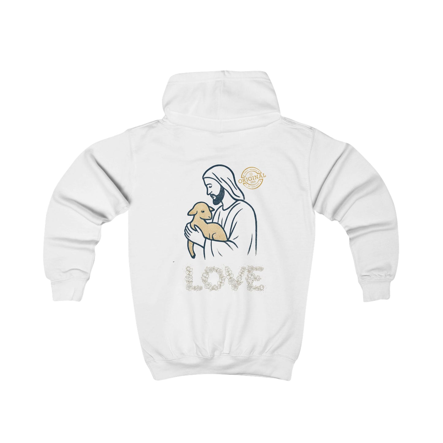 Kids Hoodie — “Jesus is the Good Shepherd” Christian Children’s Hoodie (Love Design)