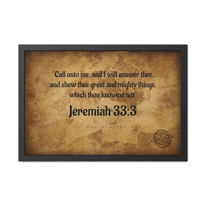 Jeremiah 33:3 Framed Poster — Inspirational Scripture Wall Art
