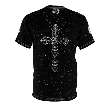 Starry Night Graphic Tee — 'Stargazer' Sparkle Chest Design