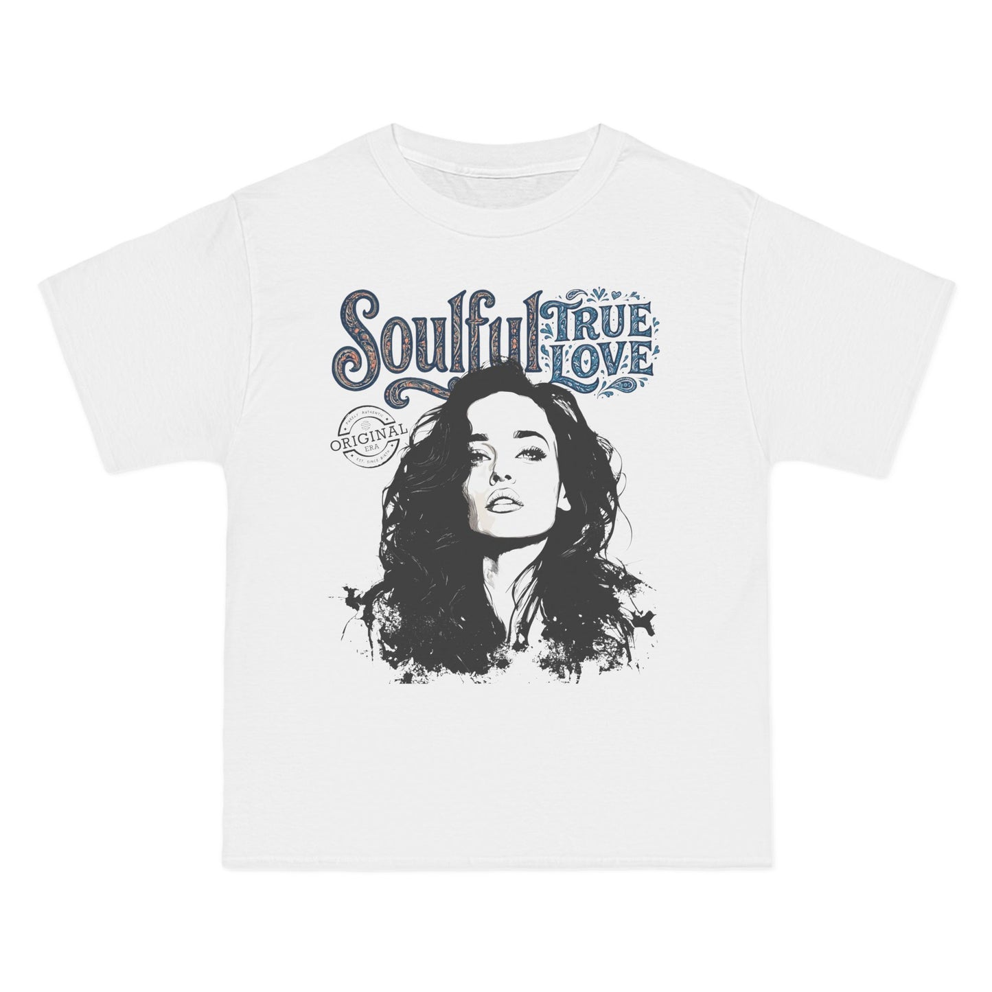 Soulful True Love Portrait T-Shirt — Romantic Couple Graphic Tee