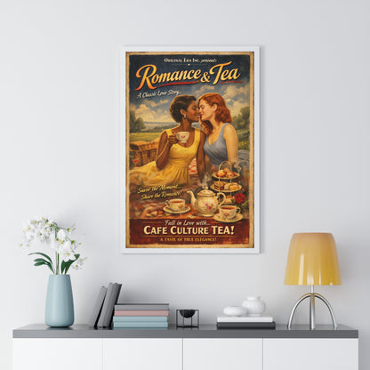 Romance & Tea Vintage Poster — Cafe Culture Tea Wall Art