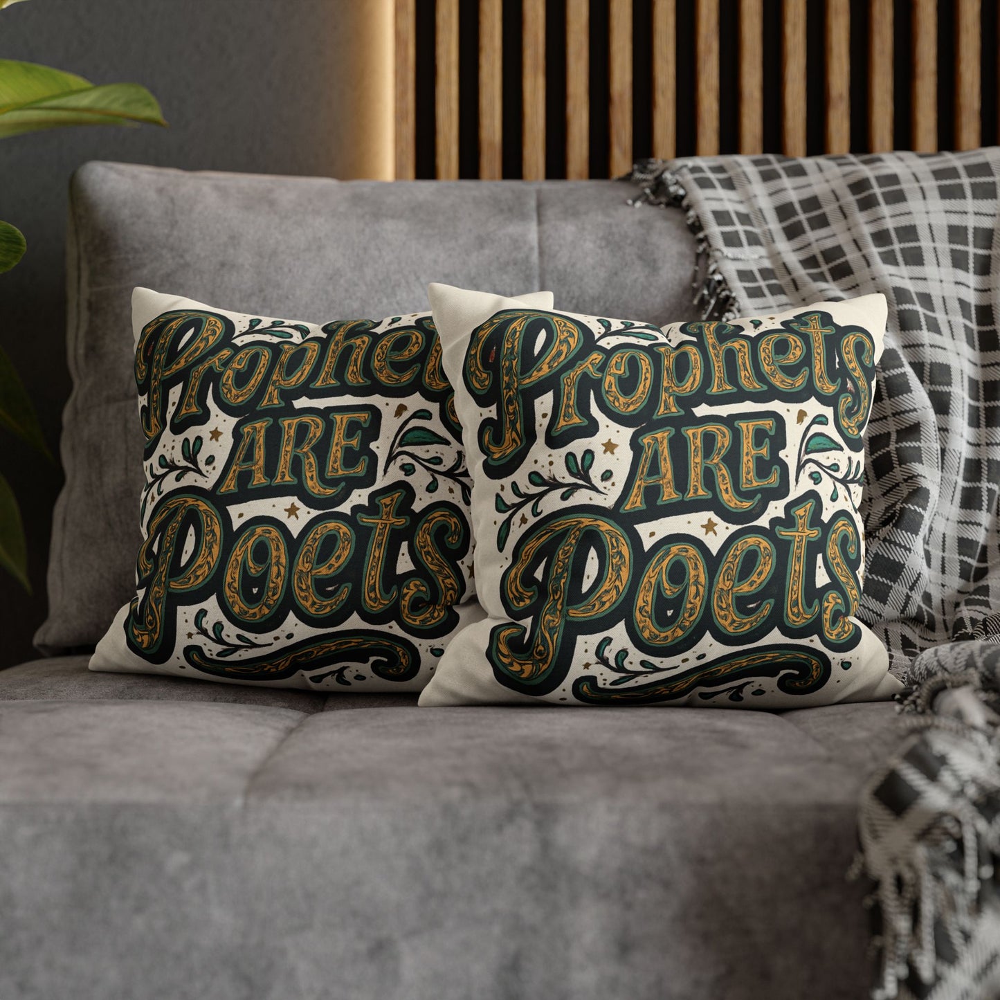 Prophets Are Poets Decorative Pillowcase — Inspirational Quote Throw Pillow