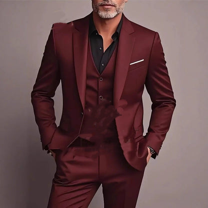 Men's Slim-fitting Three-piece Business Suit
