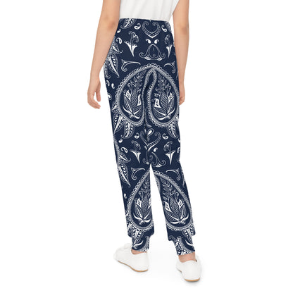 Kids Navy & White Joggers — Youth Sweatpants