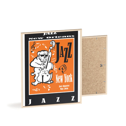 Jazz Poster with Wooden Frame — New Orleans/New York Music Print